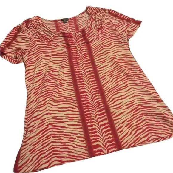Rafaella Animal Print T-Shirt Blouse Size M - Picture 1 of 8